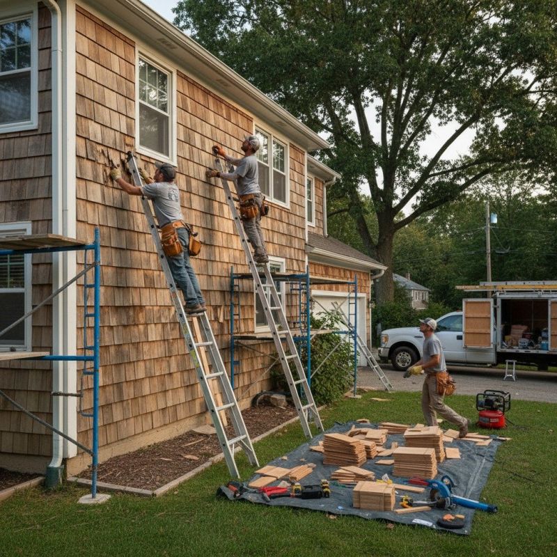 Wood Shake Siding Installation